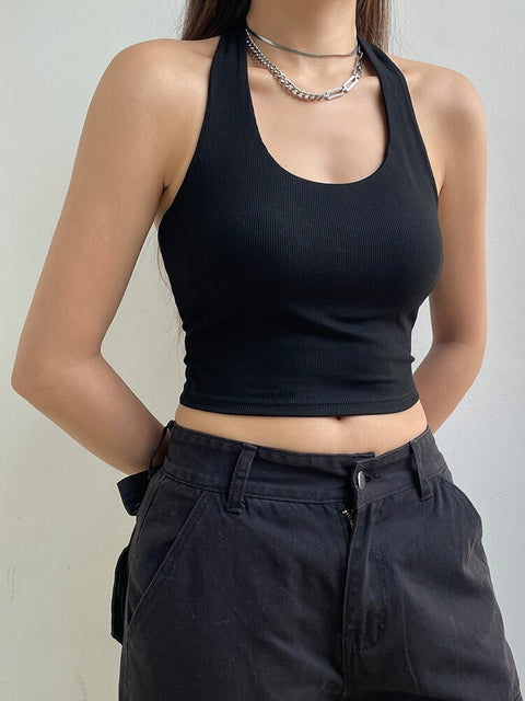 basic-casual-fitness-black-halter-backless-slim-top-1