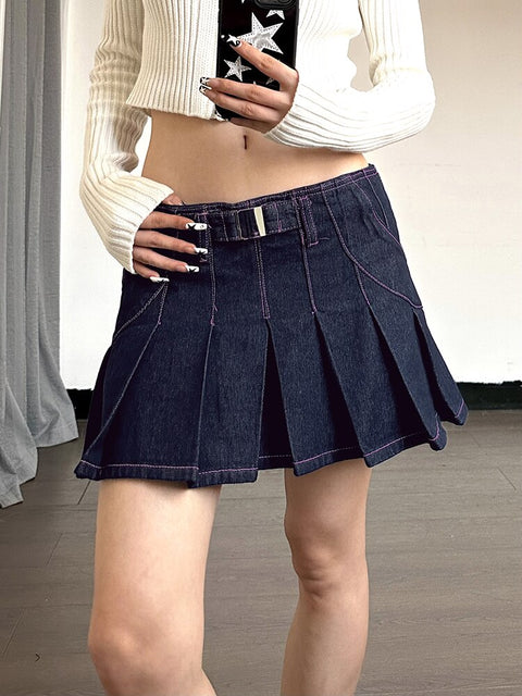 streetwear-line-stitching-zipper-pleated-mini-denim-casual-short-skirt-4