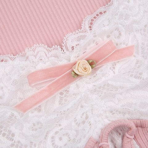 sweet-pink-knit-lace-patchwork-slim-ruffles-bow-square-neck-crop-top-8