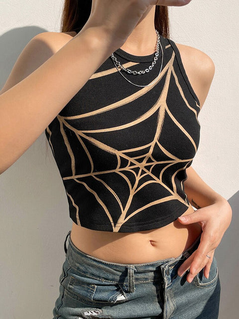 gothic-graphic-printed-bodycon-grunge-slim-short-dark-sleeveless-crop-top-2