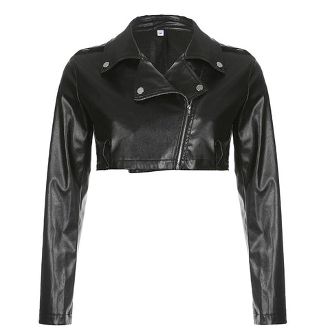 streetwear-black-cropped-zip-up-leather-cool-punk-motorcycle-jacket-4