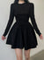 long-sleeve-corset-black-solid-basic-o-neck-pleated-slim-elegant-dress-3