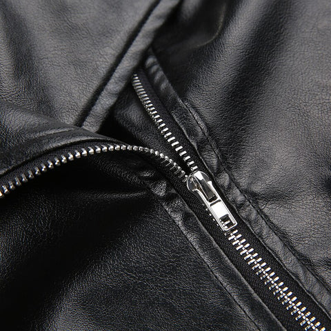 streetwear-black-cropped-zip-up-leather-cool-punk-motorcycle-jacket-6