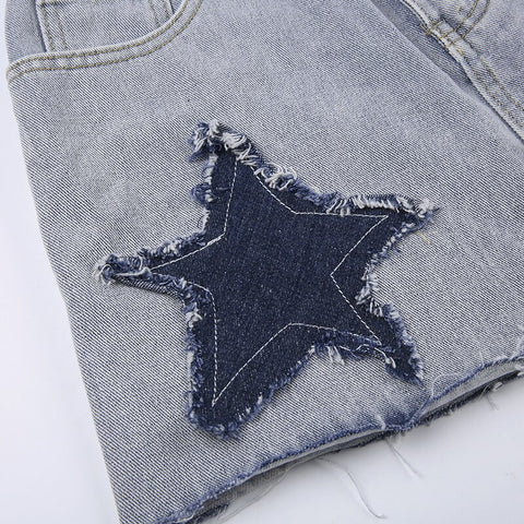 casual-grunge-distressed-star-patched-denim-low-waist-mini-skirt-6