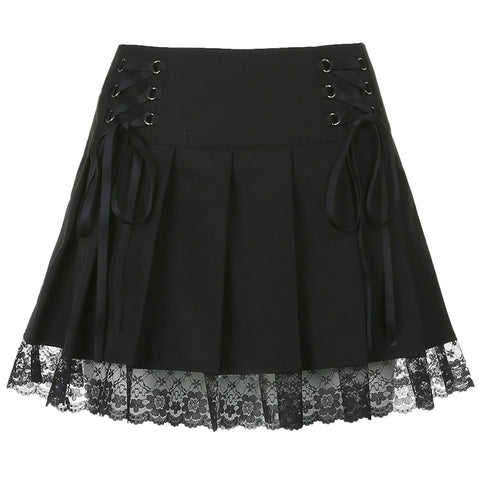 grunge-gothic-black-trim-high-waist-pleated-sexy-lace-up-short-mini-skirt-5