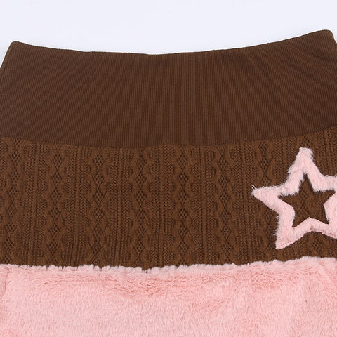 brown-bodycon-star-patched-knitted-autumn-winter-party-mini-pencil-fur-skirt-6