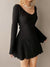 casual-frill-long-sleeve-black-slim-basic-fashion-elegant-chic-mini-dress-2