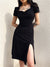 square-neck-elegant-ruched-side-split-short-sleeve-casual-gothic-black-short-dress-3