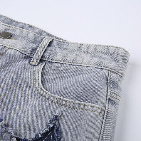 casual-grunge-distressed-star-patched-denim-low-waist-mini-skirt-7