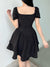 chic-square-neck-black-corset-folds-slim-elegant-pleated-mini-party-dress-5