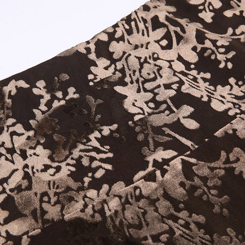 aesthetic-brown-velvet-jacquard-double-layer-fairycore-long-skirt-8