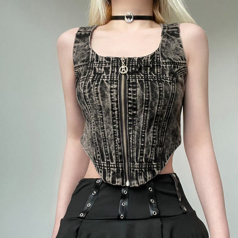 streetwear-grunge-zipper-denim-short-gothic-retro-sleeveless-summer-crop-top-7