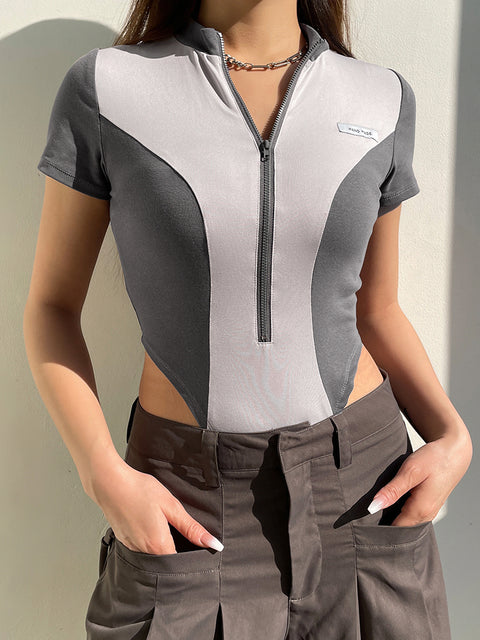punk-style-bodycon-stitched-short-sleeve-bodysuit-1