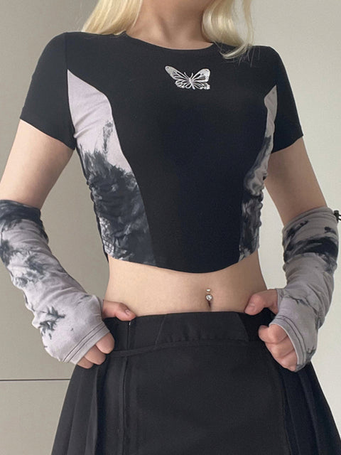 gothic-black-tie-dye-short-sleeve-cute-round-neck-top-5