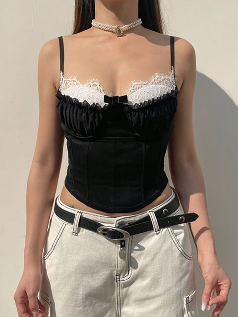 black-strap-lace-bow-skinny-slim-halter-sleeveless-top-1