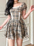 vintage-plaid-lace-trim-square-neck-short-sleeve-dress-4