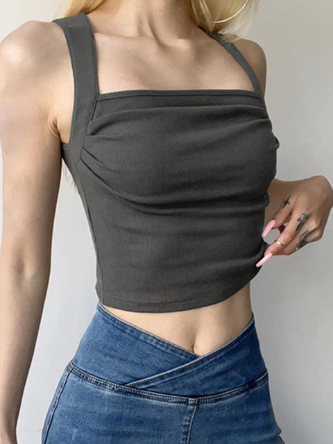 grey-pleated-halter-sleeveless-backless-skinny-top-2