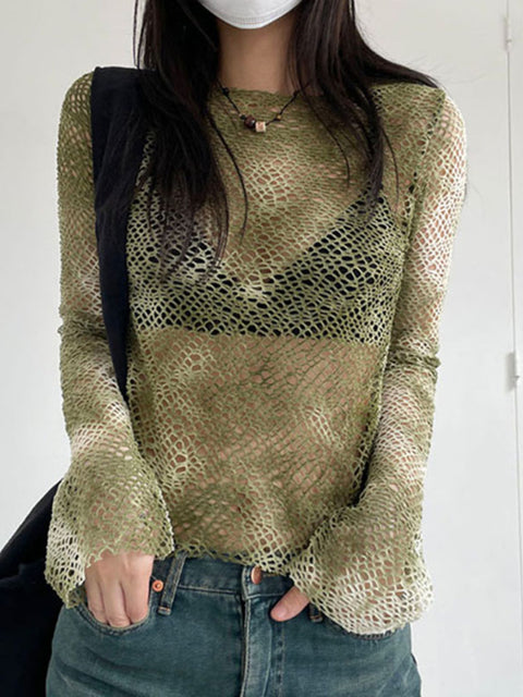 retro-green-tie-dye-hollow-out-fishnet-long-sleeve-top-2