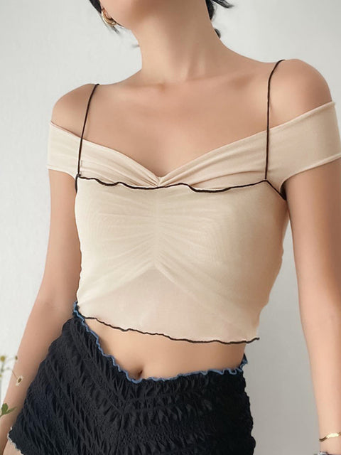 sweet-department-ruffle-collision-color-mesh-backless-v-neck-top-3