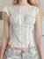 white-round-neck-pleated-lace-up-short-sleeve-top-1